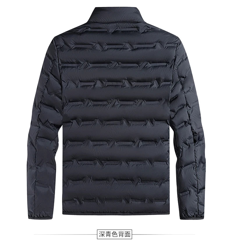 Graphene Self-Heating Winter Jacket for Men – 80% Duck Down, Windproof Stand Collar Short Casual Coat