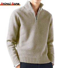 Autum Men's Turtleneck Sweater – Cozy Casual Knit Pullover, Solid Color Long Sleeve Sweater for Autumn and Winter Daily Wear