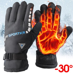 Winter Cycling Gloves for Men & Women – Outdoor Waterproof Skiing, Riding, Hiking, Motorcycle Warm Mitten Gloves, Unisex Thermal Sport Gloves