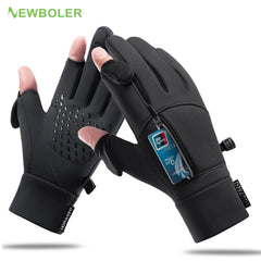 Waterproof Winter Fishing Gloves – 2 Finger Flip, Windproof, Touch Screen, Anti-Slip, Warm Protection for Men & Women, Ideal for Fishing, Cycling, and Outdoor Sports