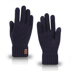 2025 Men's Winter Gloves - Touchscreen Wool Knitted Fleece-Lined Cold Weather Gloves, Durable Acrylic, Lightweight & Stylish