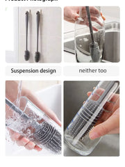 Bottle Brush Insulation Cup Washing No Deadend Long Handled Silicone Cleaning Brush Household Multifunctional Cleaning Tools