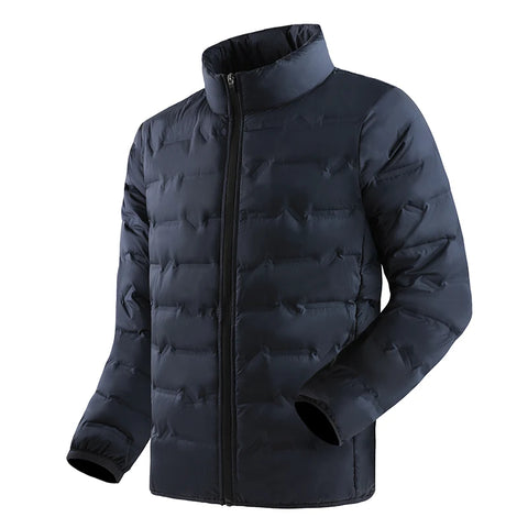 Graphene Self-Heating Winter Jacket for Men – 80% Duck Down, Windproof Stand Collar Short Casual Coat