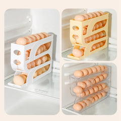 3 Layer / 4 Layer Automatic Egg Roller New Household Kitchen Dedicated Egg Roller Rack Space Saving Large Capacity Egg Organiser